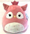 Brand New Kellytoy Squishmallow Bri The Owl Pink w/Sparkly Tiara Crown 20