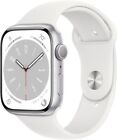 Apple Watch Series 8 41mm GPS + Cellular | Grade A+, Silver Case, White Band