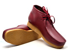 NEW British Walker Mens Shoes Wallabee Style New Castle Genuine Leather Burgundy