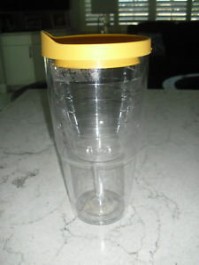 Tervis Tumbler 24 oz Clear Tumbler Cup (Wine Glass Inside) Insulated W/ Lid