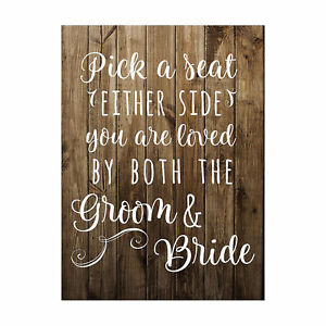 Rustic Wedding Seating Ceremony Sign - Party Decor - Wedding Supplies- 1 Piece