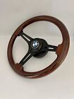 Steering wheel Fits BMW E23 E24 E28 E30 E32 E34 83-93 350mm Wood and Black Spoke (For: BMW)