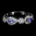 Pear Blue Tanzanite Gemstone Simulated Cz 925 Sterling Silver Jewelry Ring Size