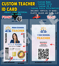 CUSTOM PVC ID Card w/ Clip  CUSTOM School Teacher ID CARD