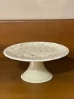 Vintage White Glass Cake Stand with Gold Splattering 8.5 x 4