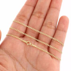 14K Yellow Gold Solid 1.5mm-12mm Cuban Curb Chain Link Pendant Necklace 16