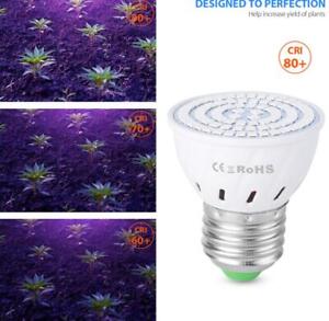 60LED Grow Light E27 Bulb Full Spectrum Indoor Plant Growing Lamp Hydroponics US