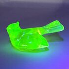 Mosser Glass Shelf Sitter Bird Figurine Vaseline / Uranium Figure Glows