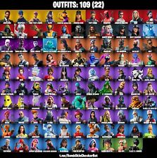 New Listing109 Outfits FN John Wick, Glow, Modena Icon, Fishstick World Cup, Harley Quinn