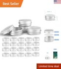 Silver Aluminum Metal Tin Storage Jars with Screw Top Lids - 24pcs - 1 Oz Tins