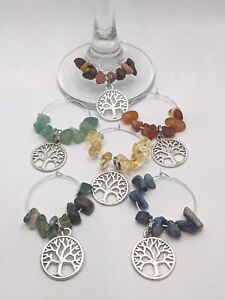 6 Pc Tree Of Life Wine Glass Charms, Party Favors, Weddings, Baby Showers, Gifts