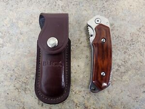 Buck 271 Alpha Dorado BOS S30V Knife And Leather Sheath