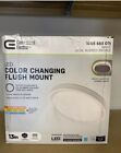 Commercial Electric 13 in LED Flush Mount White And Bronze Trim