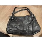 black leather fossil bag purse