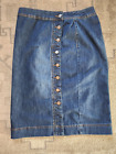 Womens Christopher and Banks long denim button up skirt size 10