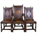 Antique Set of 6 Heavily Carved Oak Dining Chairs – Victorian #18804