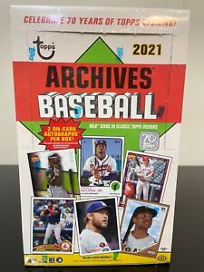 NEW 2021 Topps Archives Baseball Factory Sealed Hobby Box 2 Autos Per Box