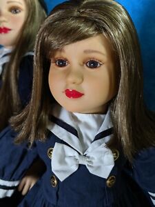 My twinn Non Posable doll, nautical, blonde, dark brown eyes, soft bodied,