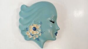Vintage Alexander Backer Wall Plaque Mid Century Chalkware ABCO Woman Face