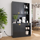 71'' Kitchen Pantry Cabinet Tall Hutch Cabinet with Power Outlet Buffet Cupboard