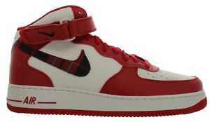 Nike Men's AIR FORCE 1 MID '07 University Red - Ivory Basketball Shoes Size 14