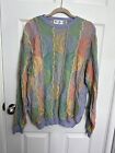 VTG St. Croix Sweater Mens Sz XL Multicolored Textured Cotton Pullover USA Made