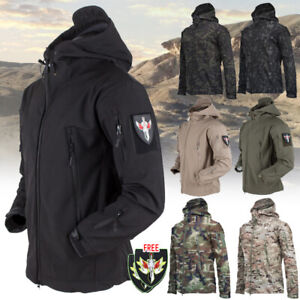 Mens Jacket Winter Warm Waterproof Hooded Combat Outdoor Tactical Coat Tops