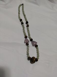 Rose Quartz And Natural Stone Necklace