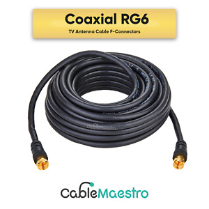RG6 Coaxial Quad Cable Extension Coax Dual Shielded Wire Satellite TV Antenna