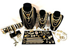 60 Piece Vintage to Mod GOLD TONE GOLD PLATE Jewelry Lot Parklane Napier Monet