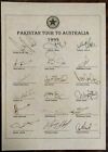 PAKISTAN HAND SIGNED CRICKET TEAM SHEET AUSTRALIA TOUR 1999 GREAT AUTOGRAPHS
