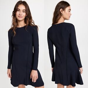 NWT Theory Seam Sculpt Long Sleeve Precision Ponte Dress in Black $345 size 8