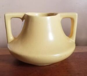 Vintage 1930s Yellow Matte HAEGER Pottery Eve Vase Arts & Crafts Mission Style