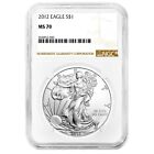 2012 $1 Silver Eagle NGC MS70 Brown Label