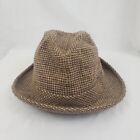 Vintage Dobbs Fifth Avenue New York Brown Tweed Wool Fedora Hat Size 7 1/4
