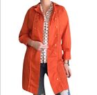 Vintage 1960’s Long Orange Trench Coat Sixties Fashion Retro Jacket