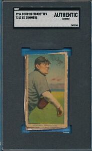 LOW GRADE T213-2 ED SUMMERS 1914 COUPON CIGS GRADED SGC AUTHENTIC FILLER *TPHLC