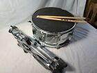 Excel percussion steel snare drum with Vic Firth sticks and Peace stand.
