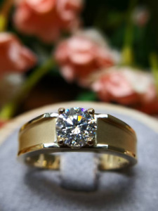 1.50CT Round Cut Lab Grown Diamond IGI CERTIFIED Wedding Ring 14k Yellow Gold