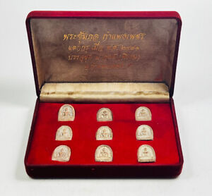 Set 9 Antique Phra Sum kor Somgor Top 5 Benjapakee temple box HOLY LUCKY Amulet