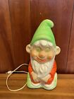 Vintage Elf Gnome blow mold Poloron used works see pics rare HTF
