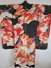 Antique Japanese Silk KIMONO Robe ,Furisode, Dressing,Lingerie, Nightwear, ユ