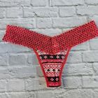NOS VICTORIA'S SECRET VTG 2014 Thong Panties Argyle Winter Print  One Size NWT