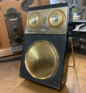 Zenith Royal 500 Black Gold Long Distance AM Transistor Radio WORKING!! Dandy