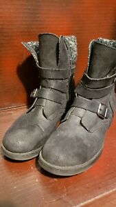 Goth Strappy Buckle Combat Boots 9.5 Womens Winter CaromanoBlack