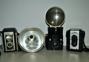 Lot of 3 Antique Vintage Cameras Untested Argus, Kodak Duraflex II, & Six-20