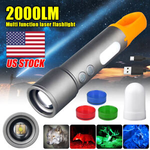 Rechargeable USB LED Light Flashlight Lamp Mini Torch with Lampshades Waterproof