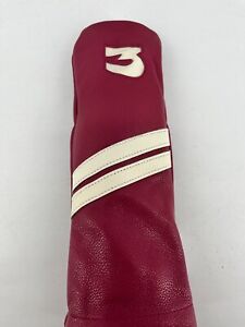 Sunfish Golf Fairway 3 Wood Headcover Cranberry Hot Pink Real Leather 072