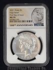 2021 P PEACE SILVER DOLLAR NGC MS70 ANNIVERSARY LABEL FIRST DAY OF ISSUE RARE