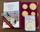 1995-W American Proof Gold & Silver Eagle 10th Anniversary 5 Coin Set w/Box&COA